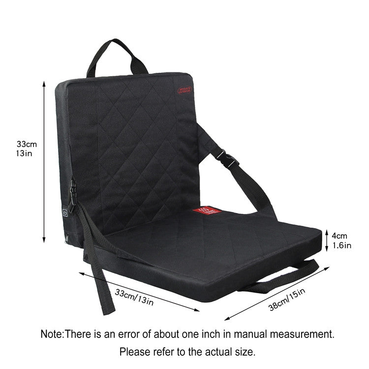 Outdoor Portable Camping Heated Foldable Cushion, Size: 33x38x4cm(Black)