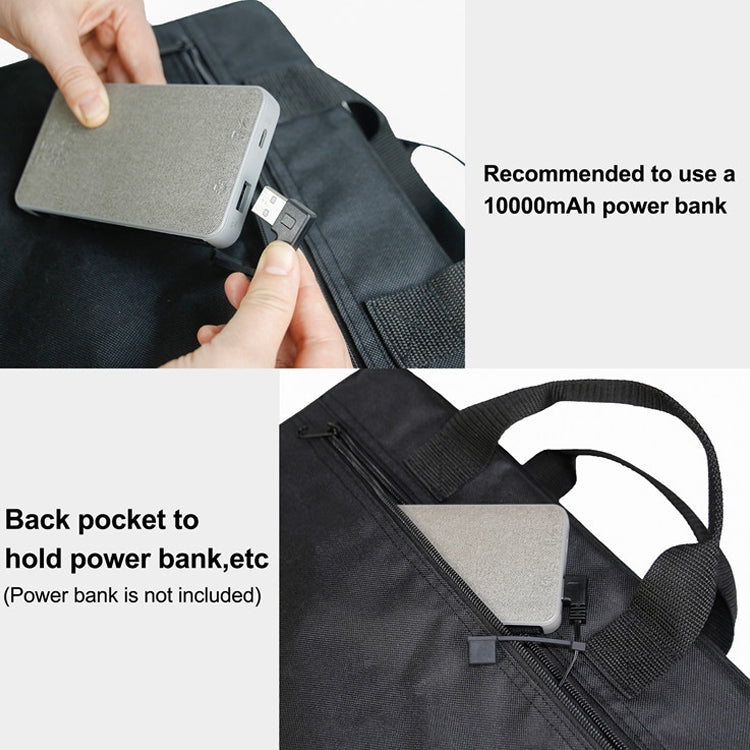 Outdoor Portable Camping Heated Foldable Cushion, Size: 33x38x4cm(Black)