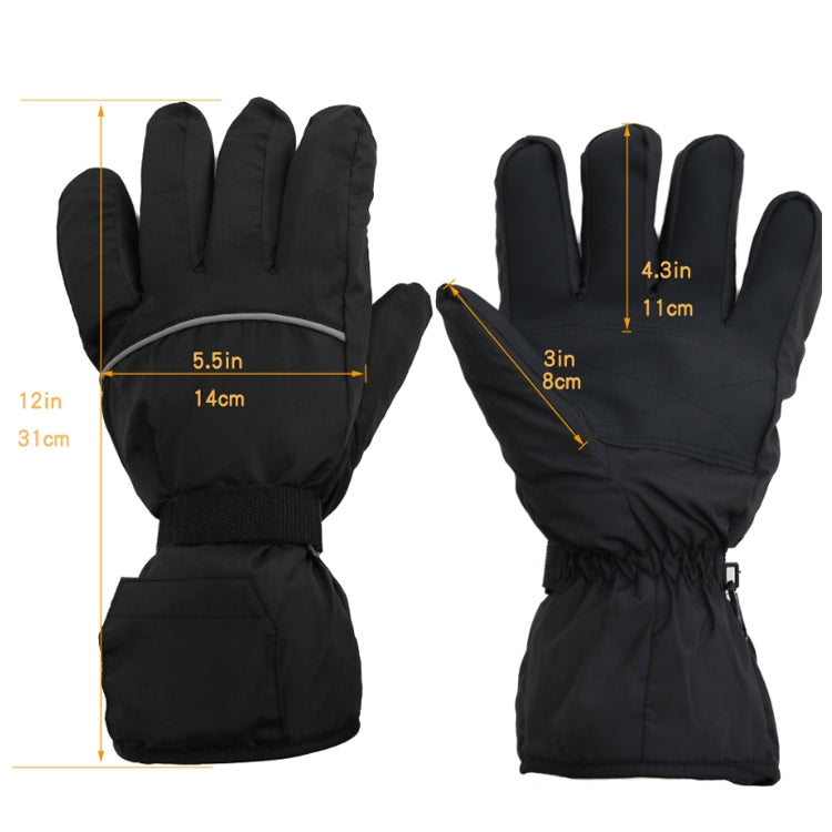 Outdoor Sports Ski Heated Warm Touchable Gloves, Color: Black+USB Cable