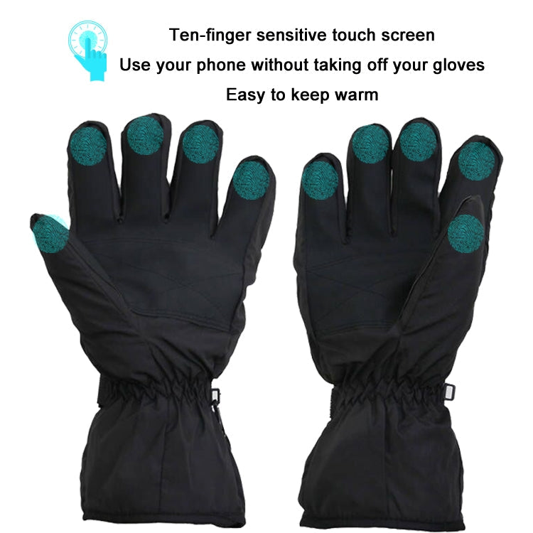 Outdoor Sports Ski Heated Warm Touchable Gloves, Color: Black+USB Cable