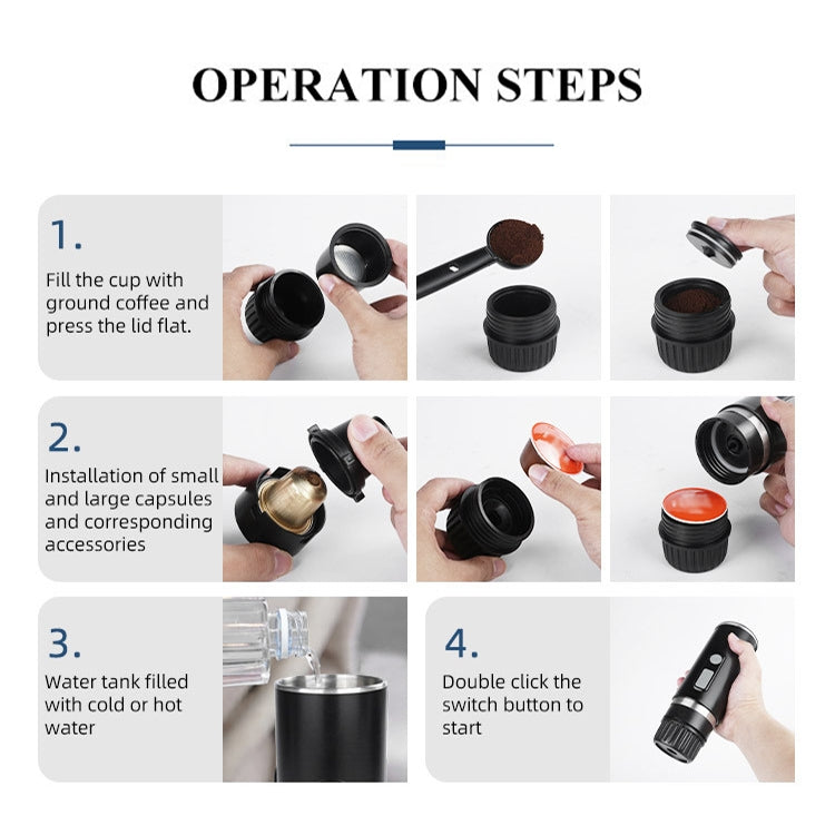 KFJ100 Portable Universal Automatic Espresso Capsule Coffee Maker(Black)