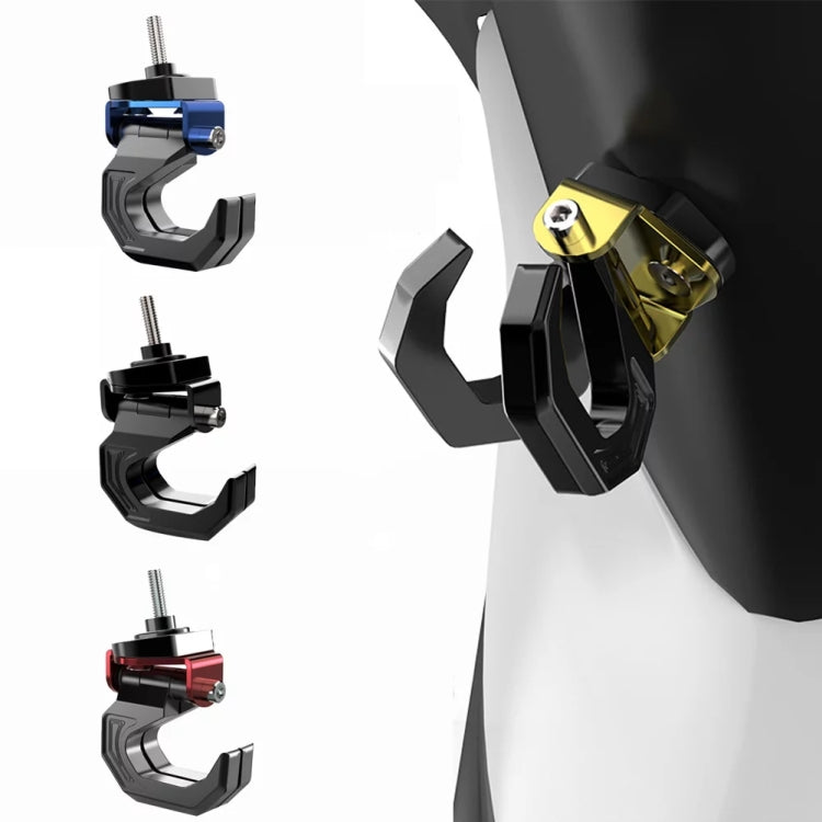 Motorcycle Electric Bike Item Movable Double Hooks Aluminum Helmet Hanger Modification Accessories(Blue)