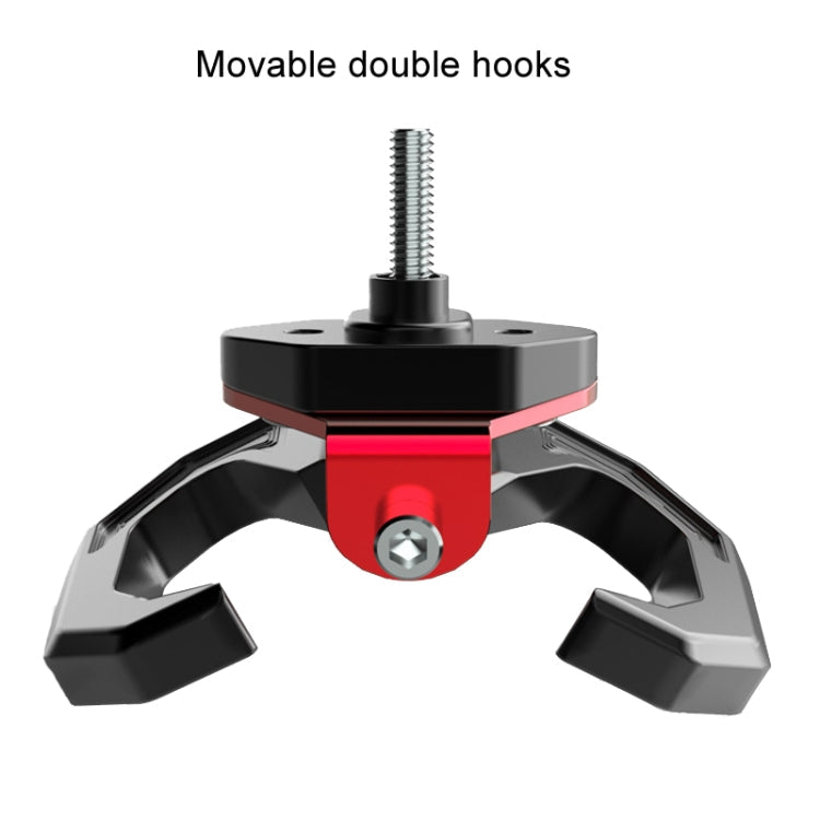 Motorcycle Electric Bike Item Movable Double Hooks Aluminum Helmet Hanger Modification Accessories(Black)