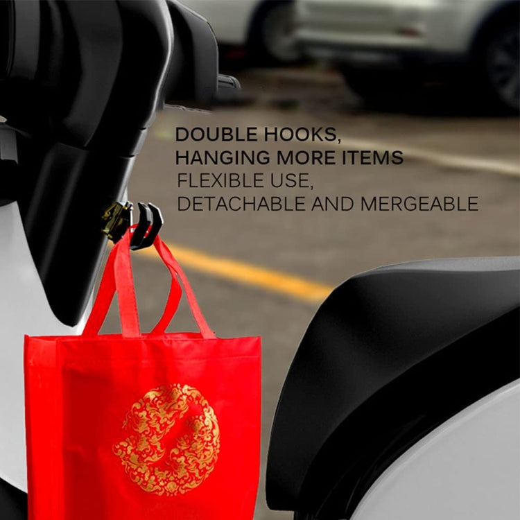 Motorcycle Electric Bike Item Movable Double Hooks Aluminum Helmet Hanger Modification Accessories(Red)