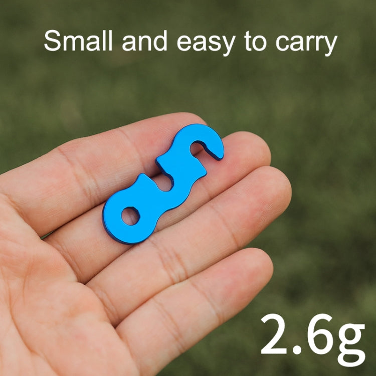 10pcs Outdoor Barracks Aluminum Alloy Umbrella Rope Buckle S-shaped Wind Rope Buckle(Black)
