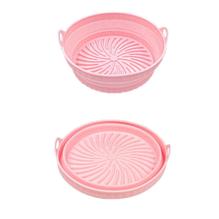 Air Fryer Grill Mat High Temperature Resistant Silicone Baking Tray, Specification: Round Pink