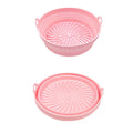 Air Fryer Grill Mat High Temperature Resistant Silicone Baking Tray, Specification: Round Pink