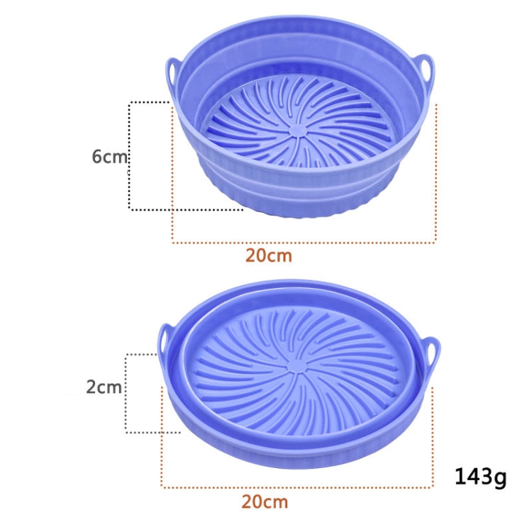 Air Fryer Grill Mat High Temperature Resistant Silicone Baking Tray, Specification: Round Blue