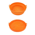 Air Fryer Grill Mat High Temperature Resistant Silicone Baking Tray, Specification: Round Orange