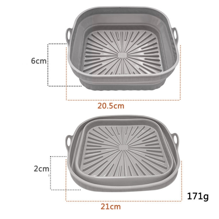 Air Fryer Grill Mat High Temperature Resistant Silicone Baking Tray, Specification: Square Gray