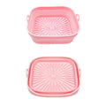 Air Fryer Grill Mat High Temperature Resistant Silicone Baking Tray, Specification: Square Pink