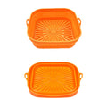 Air Fryer Grill Mat High Temperature Resistant Silicone Baking Tray, Specification: Square Orange