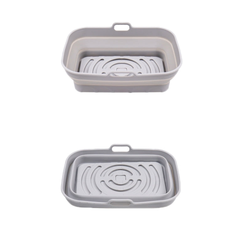 Air Fryer Grill Mat High Temperature Resistant Silicone Baking Tray, Specification: Rectangular Gray