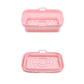 Air Fryer Grill Mat High Temperature Resistant Silicone Baking Tray, Specification: Rectangular Pink