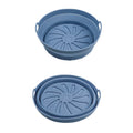 Air Fryer Grill Mat High Temperature Resistant Silicone Baking Tray, Specification: Round Inner Dark Blue