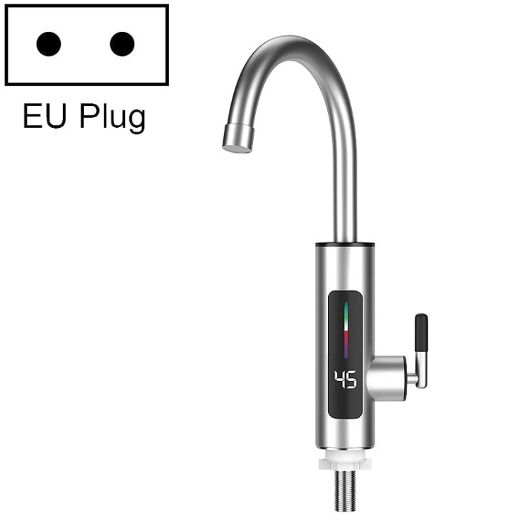 Smart Household Digital Display Instant Hot Kitchen Electric Faucet, Plug: EU Plug(Stainless Steel)