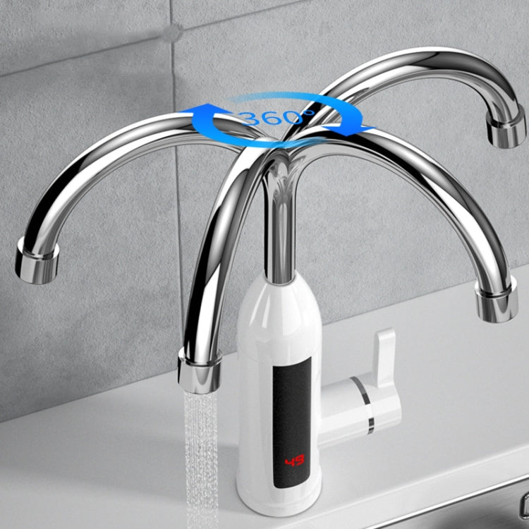 Smart Household Digital Display Instant Hot Kitchen Electric Faucet, Plug: EU Plug(Stainless Steel)