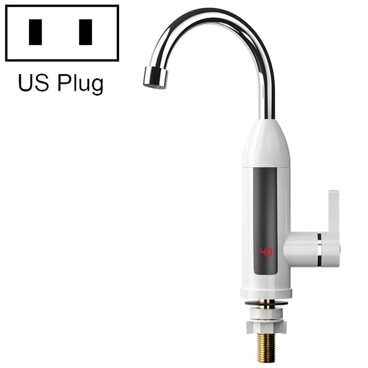 Smart Household Digital Display Instant Hot Kitchen Electric Faucet, Plug: US Plug(White)