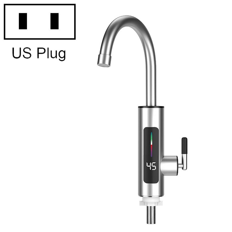 Smart Household Digital Display Instant Hot Kitchen Electric Faucet, Plug: US Plug(Stainless Steel)