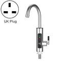 Smart Household Digital Display Instant Hot Kitchen Electric Faucet, Plug: UK Plug(Stainless Steel)