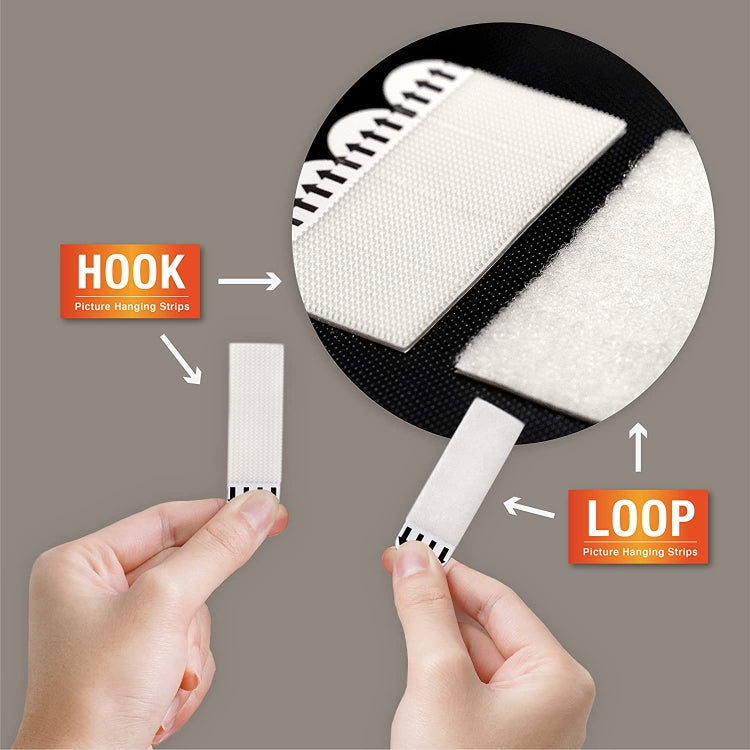 Picture Hanging Strips Hook and Loop Tape Picture Hanger 9.5x2cm