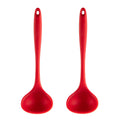 2pcs Non-stick High Temperature Resistant Silicone Cookware, Style: Soup Spoon(Red)