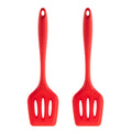 2pcs Non-stick High Temperature Resistant Silicone Cookware, Style: Leak Shovel(Red)