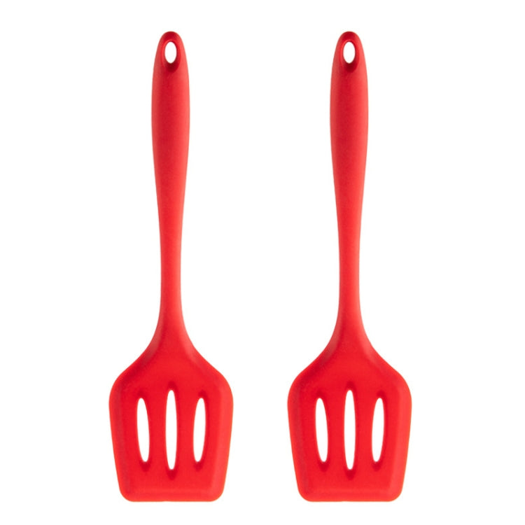 2pcs Non-stick High Temperature Resistant Silicone Cookware, Style: Leak Shovel(Red)