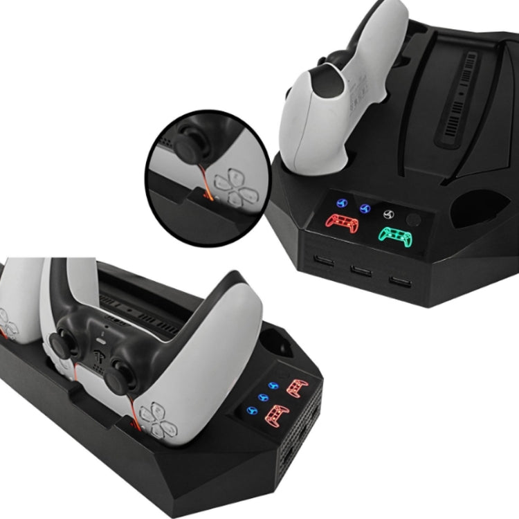 For PS5 DE/UHD 2 In 1 Handheld Console Cooling Stand Fan Base(Black)