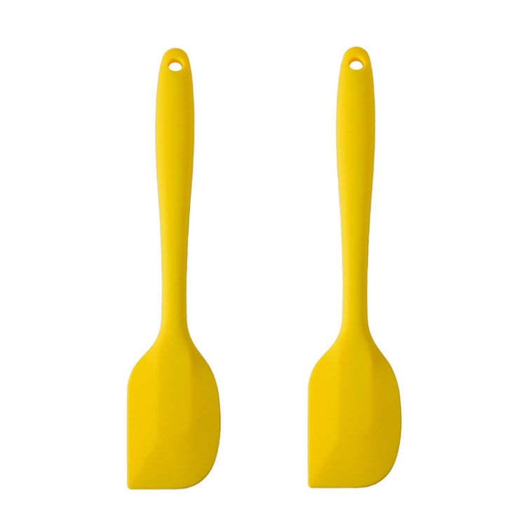 2pcs Large Integrated Silicone Scraper Chocolate Cream Mixing Knife(Yellow)