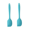 2pcs Large Integrated Silicone Scraper Chocolate Cream Mixing Knife(Blue)