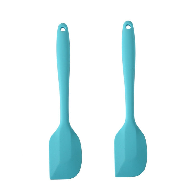 2pcs Large Integrated Silicone Scraper Chocolate Cream Mixing Knife(Blue)