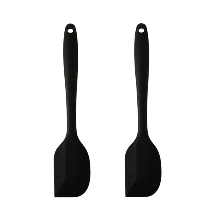 2pcs Large Integrated Silicone Scraper Chocolate Cream Mixing Knife(Black)