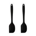 2pcs Large Integrated Silicone Scraper Chocolate Cream Mixing Knife(Black)