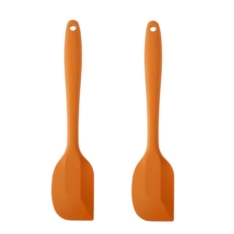 2pcs Large Integrated Silicone Scraper Chocolate Cream Mixing Knife(Orange)