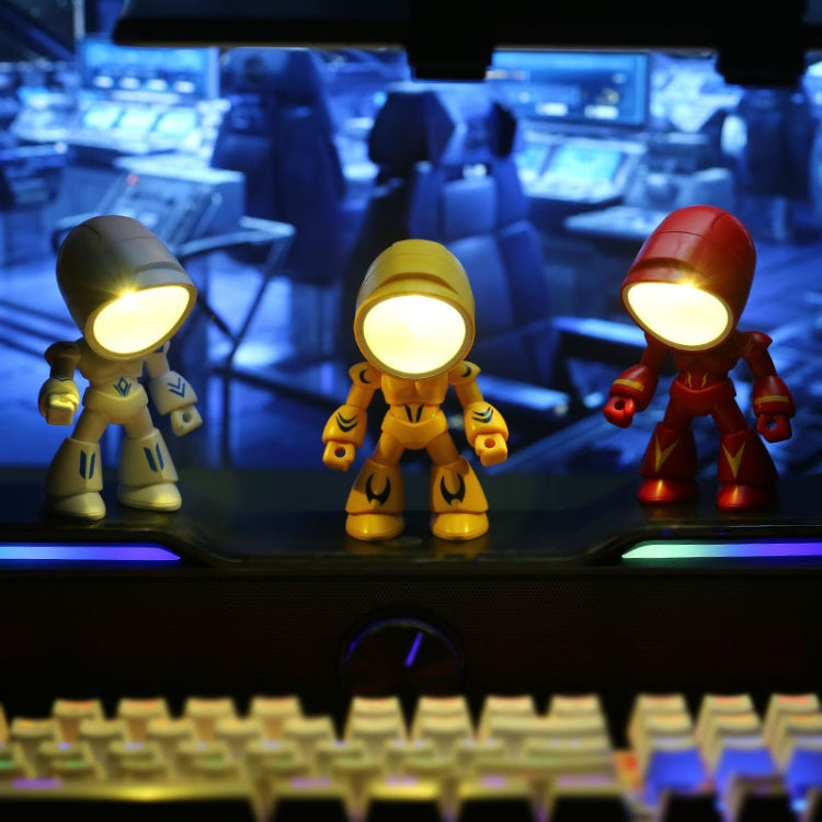 9622 LED Mini Foldable Cartoon Policeman Night Light Desktop Magnetic Desk Lamp(Yellow)