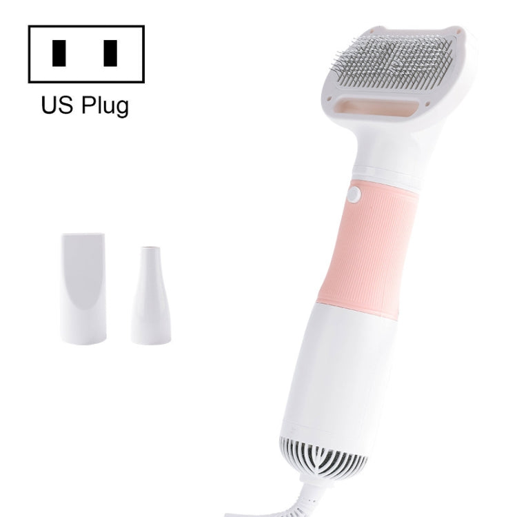 3 in 1 600W Pet Electric High Wind Hair Removal Blowing Combs, Specification: US Plug 110V(Pink)