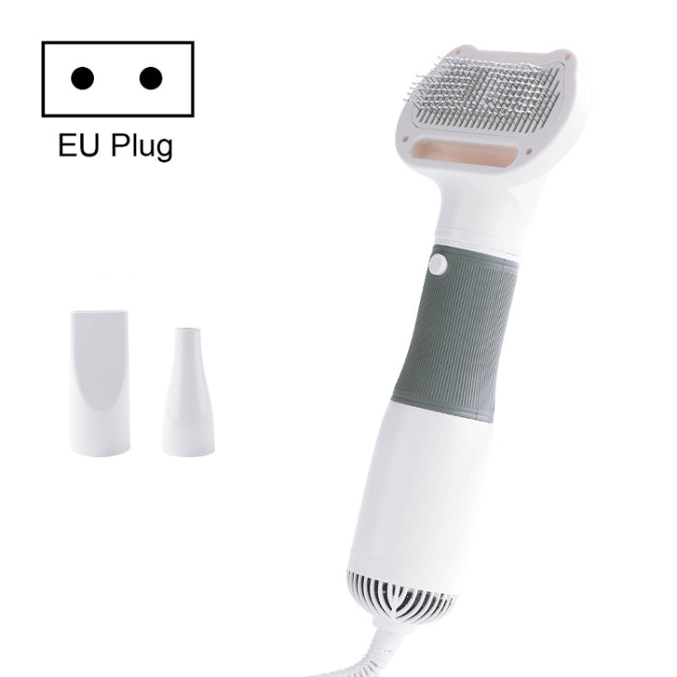 3 in 1 600W Pet Electric High Wind Hair Removal Blowing Combs, Specification: EU Plug 220V(Gray)