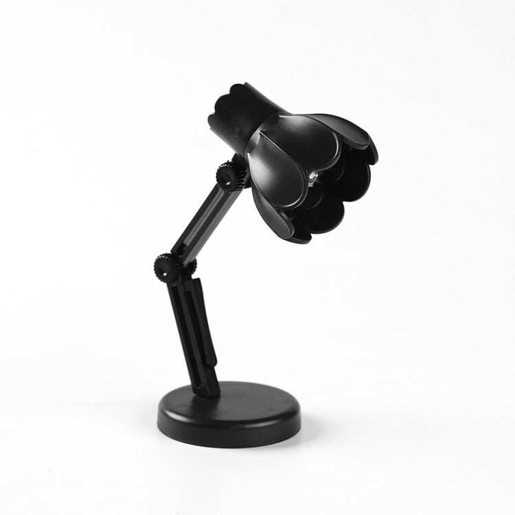 Flower Shape LED Mini Magnetic Table Lamp Foldable Bedside Night Light(09B Black)