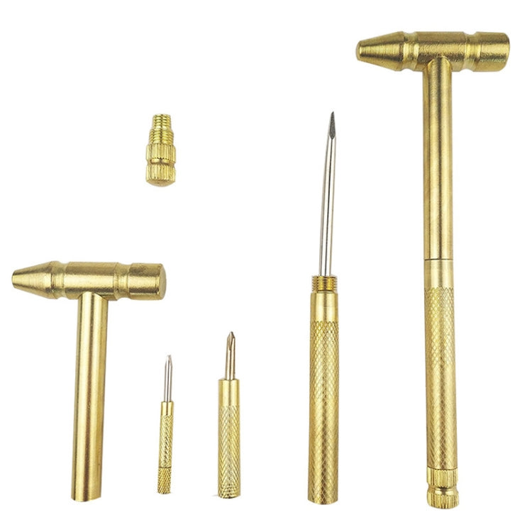 6 in 1 Multifunctional Mini Household Brass Hammer Screwdriver(10097)