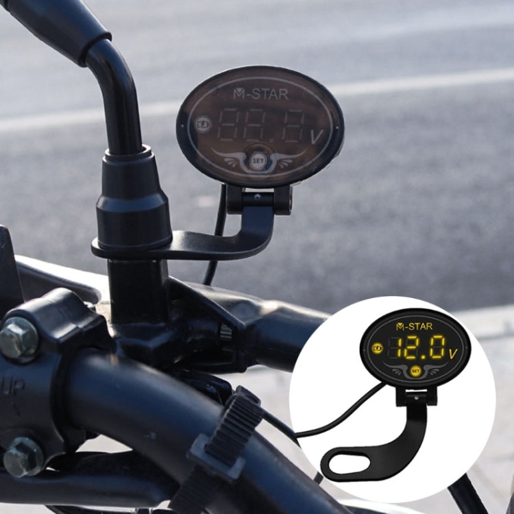 YL-M01 Motorcycle Battery Voltage Monitoring M-STAR Intelligent Voltage Meter(Gold)
