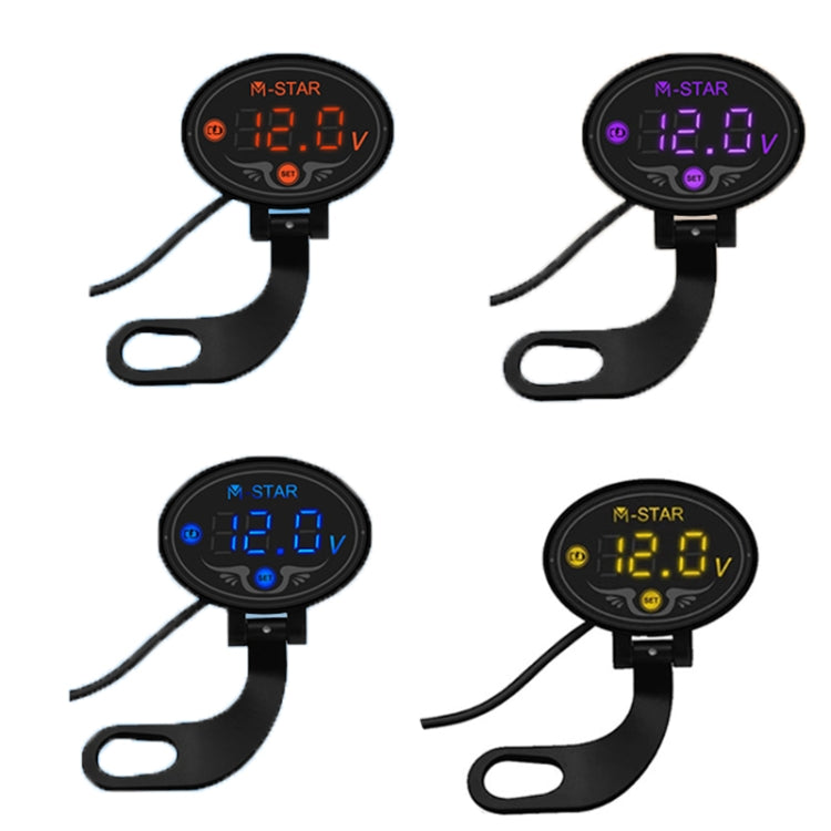YL-M01 Motorcycle Battery Voltage Monitoring M-STAR Intelligent Voltage Meter(Purple)