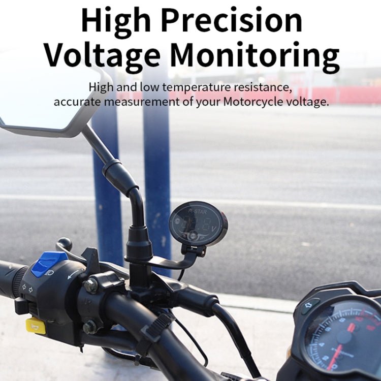 YL-M01 Motorcycle Battery Voltage Monitoring M-STAR Intelligent Voltage Meter(Gold)