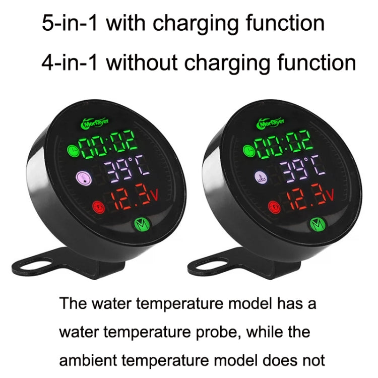Morfayer YL-M05 4 In 1 Water Temperature Model 9-24V LED Night Vision Motorcycle Modification Instrument