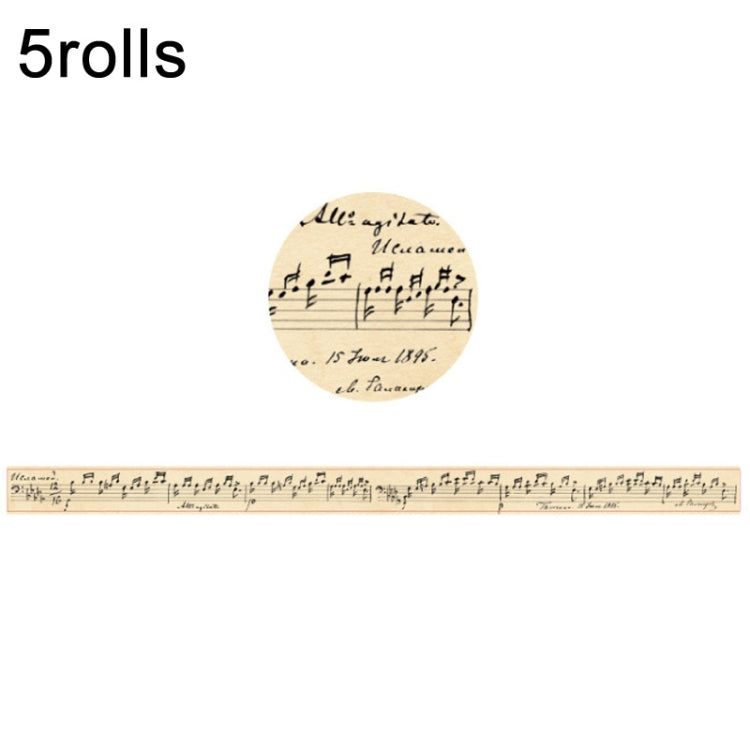 5rolls  Retro Washi Tape for Journal Scrapbooking Diary Planners, Color: Written Notes