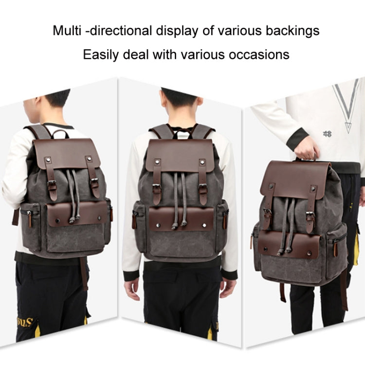 Canvas Leisure Backpack Computer Bag Student School Bag(Green)