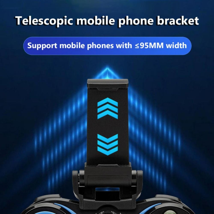 VR SHINECON S9 For Android/iOS Phones Wireless Bluetooth Direct Play Game Handle With Holder(Blue Black)