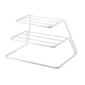 Three-layer Kitchen Dish Storage Rack Cabinet Tiered Shelf(White)