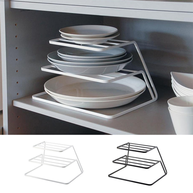 Three-layer Kitchen Dish Storage Rack Cabinet Tiered Shelf(White)
