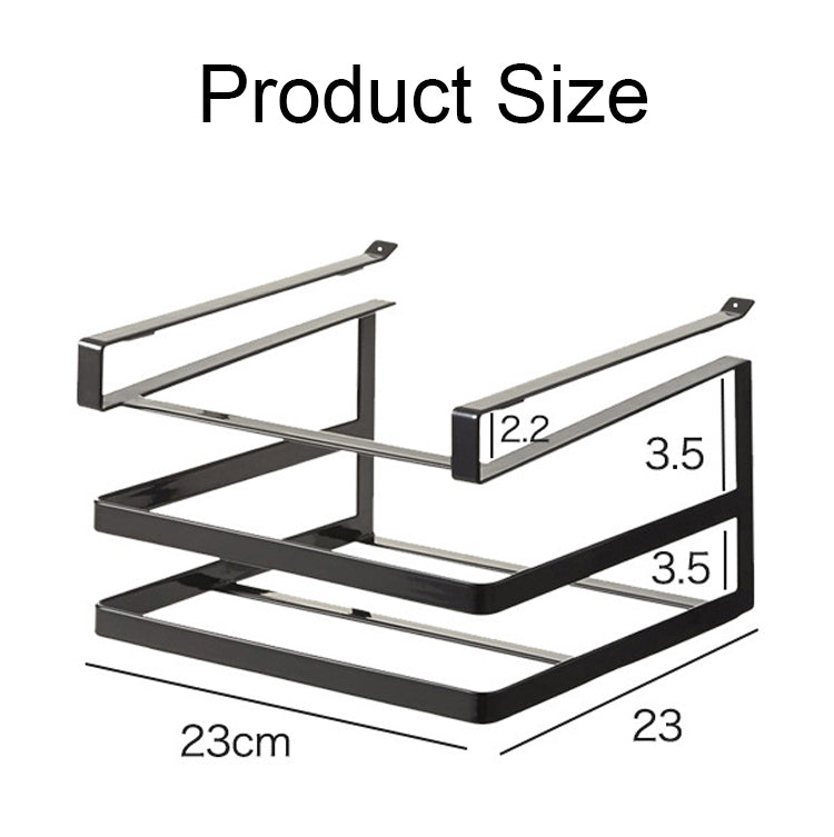 Double-layer Punch-free Kitchen Wall-Mounted Cutting Board Rack(Black)